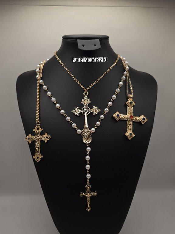 4pc gold cross chains