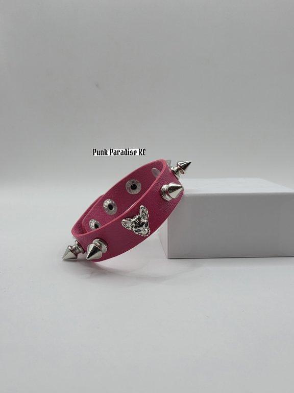 Dark pink spike bracelet