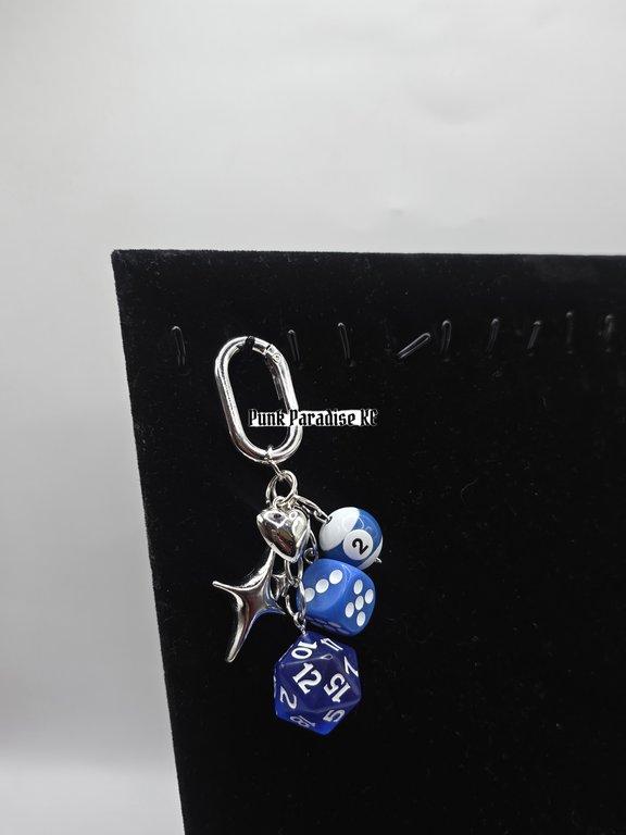 Blue dice pocket accessory
